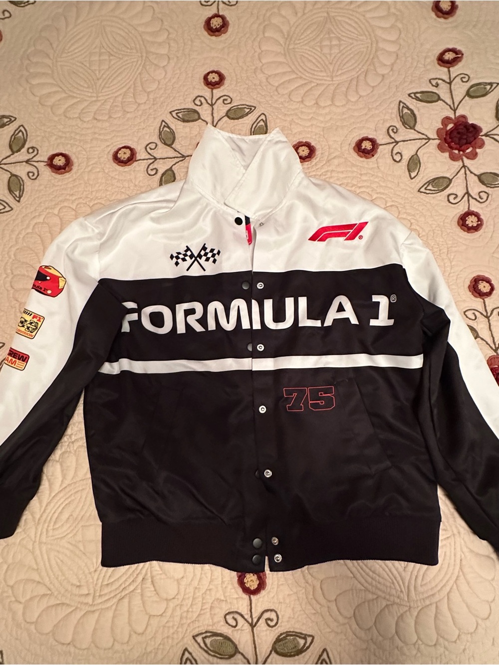 Formula 1 Black & White Lightweight Racing Jacket